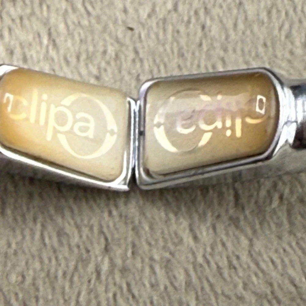 Vintage Clipa Bangle Bracelet Silver Tone Signed 7